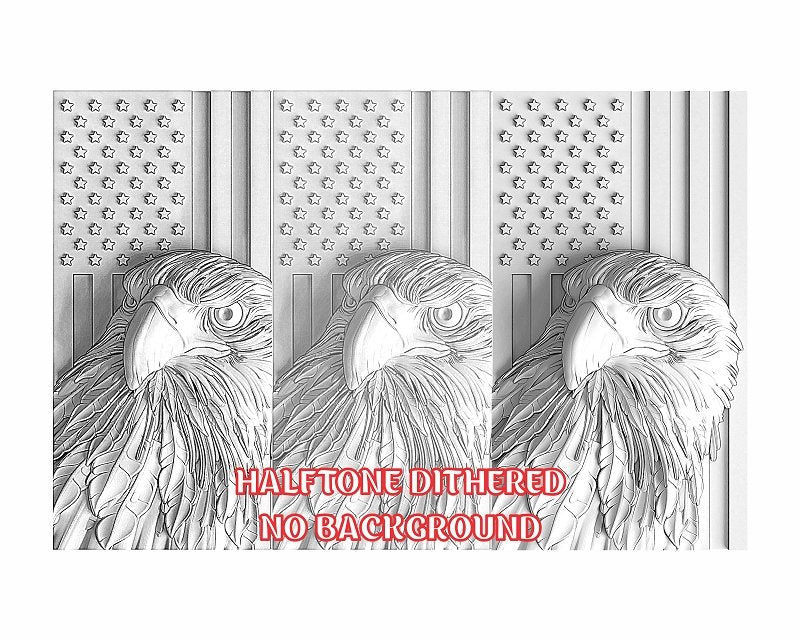 American eagle 3d illusion & laser-ready file 3DWave.us