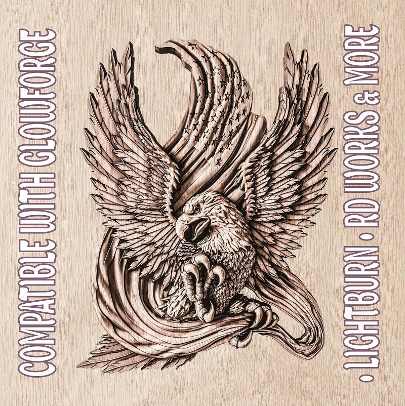 AMERICAN EAGLE 3d illusion & laser - ready file 3DWave.us