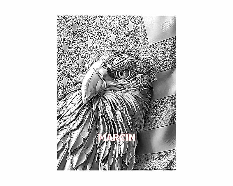 American Eagle 3d illusion & laser-ready file - 3DWave.us