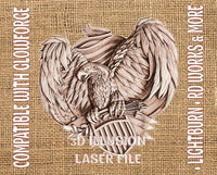 Thumbnail for American eagle 3d illusion & laser-ready file 3DWave.us