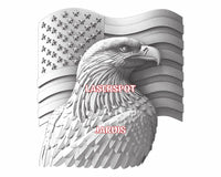Thumbnail for American eagle 3d illusion & laser-ready files - 3DWave.us