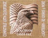 Thumbnail for American eagle 3d illusion & laser-ready files - 3DWave.us