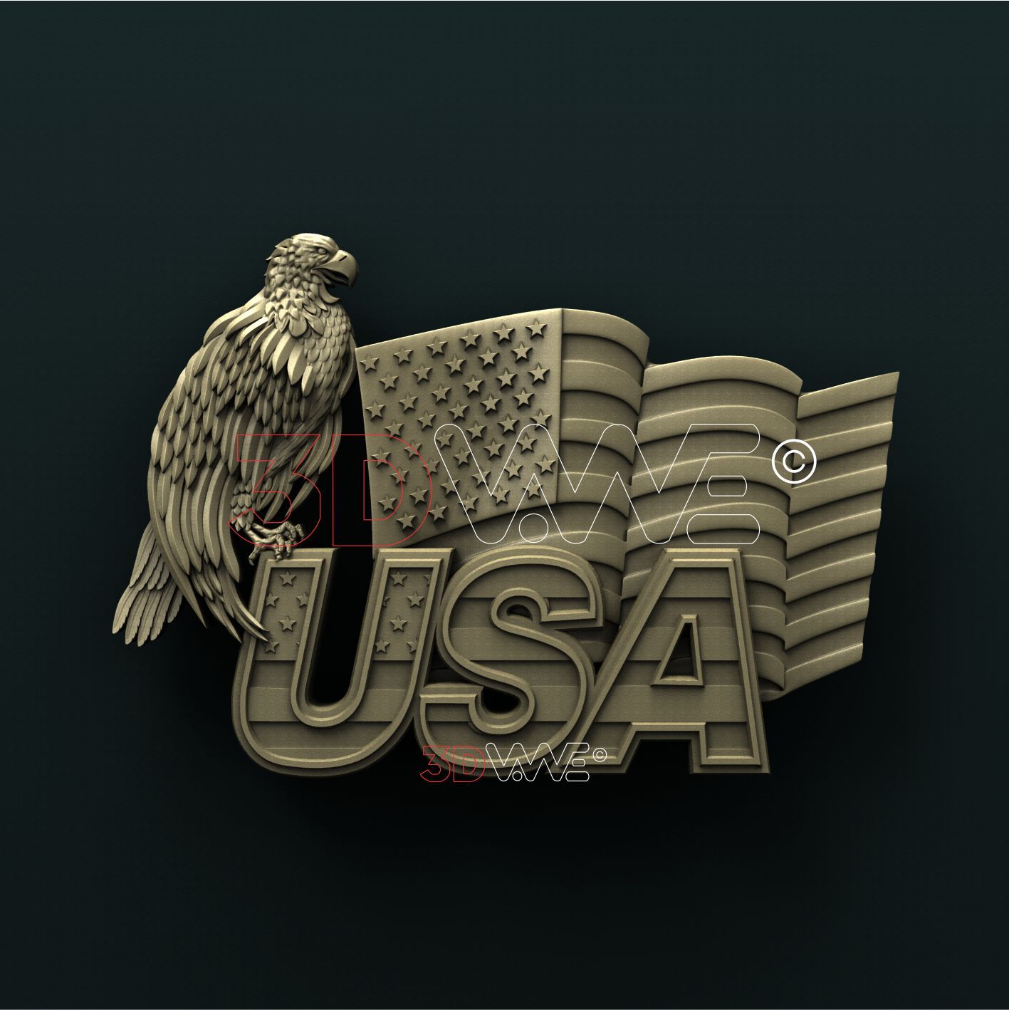 AMERICAN EAGLE 3D STL 3DWave