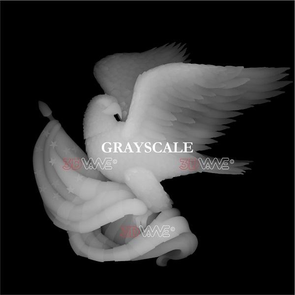 AMERICAN EAGLE grayscale image 3DWave