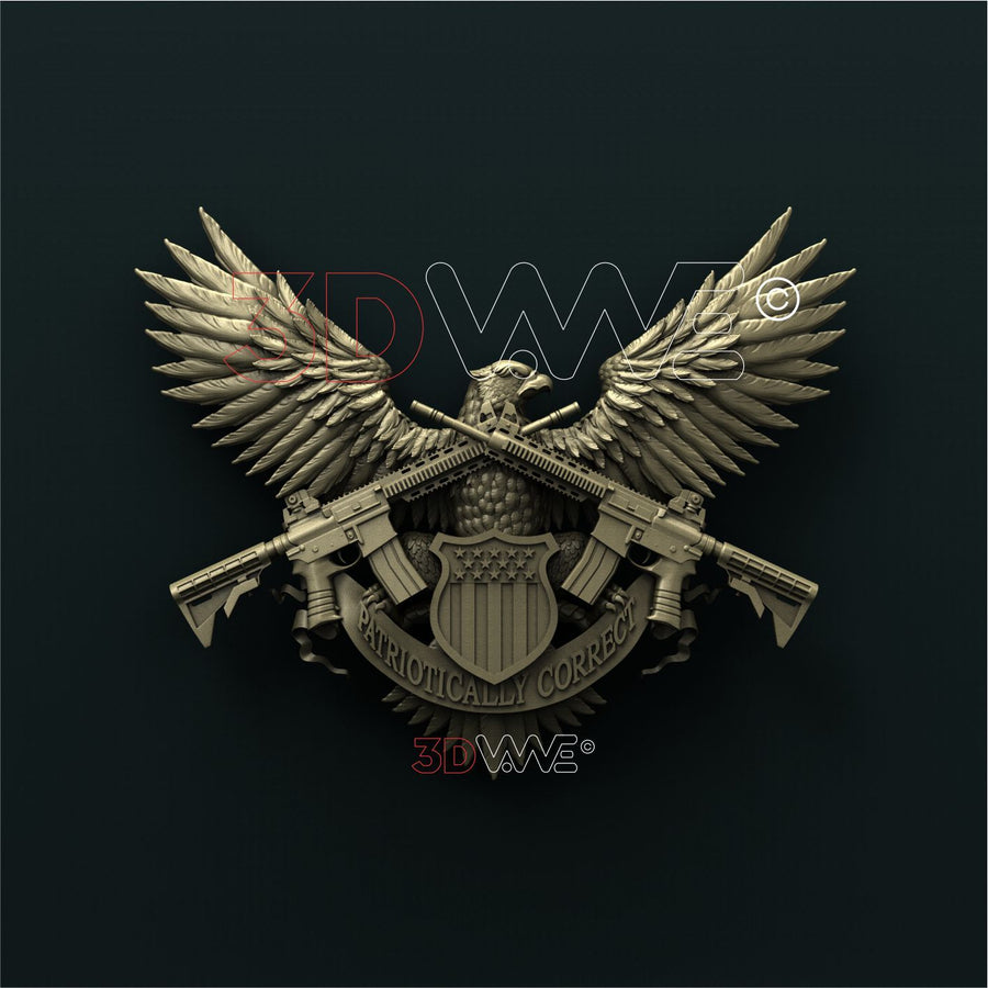 AMERICAN EAGLE WITH GUNS 3d stl 3DWave