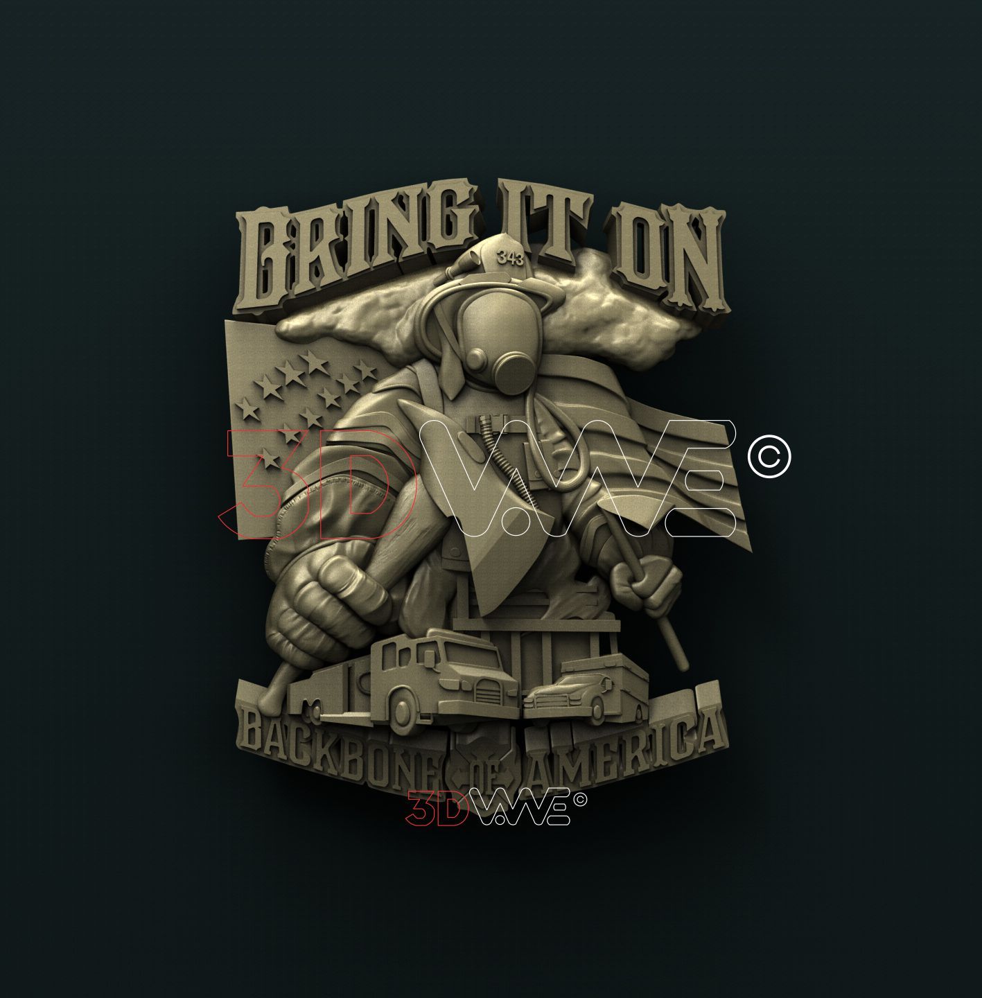 AMERICAN FIREFIGHTER 3D STL 3DWave