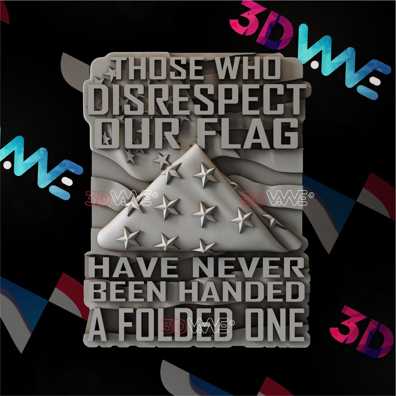 AMERICAN FLAG 3d stl 3DWave.us