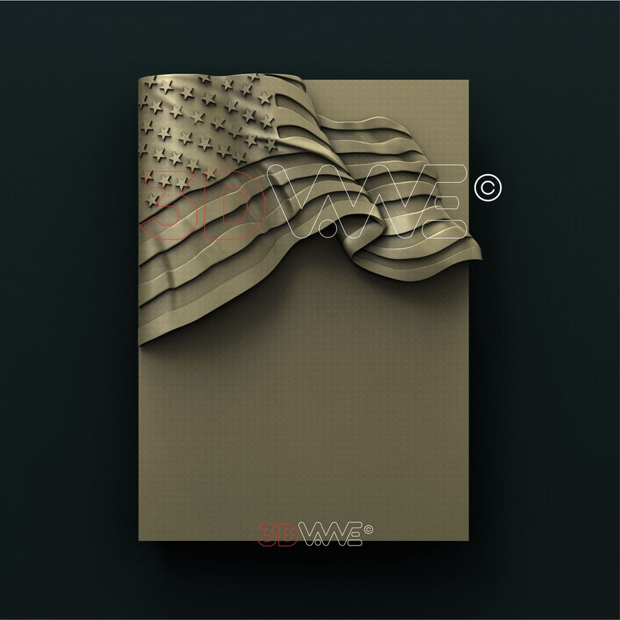 AMERICAN FLAG 3D STL 3DWave