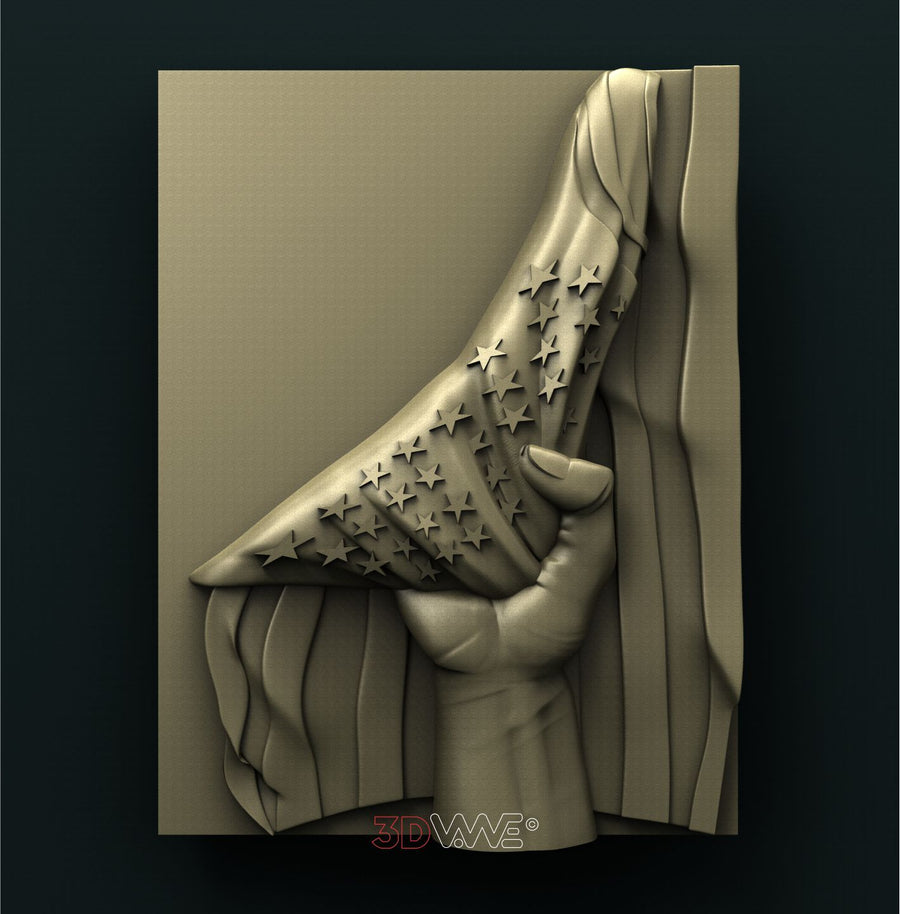 AMERICAN FLAG 3D STL 3DWave