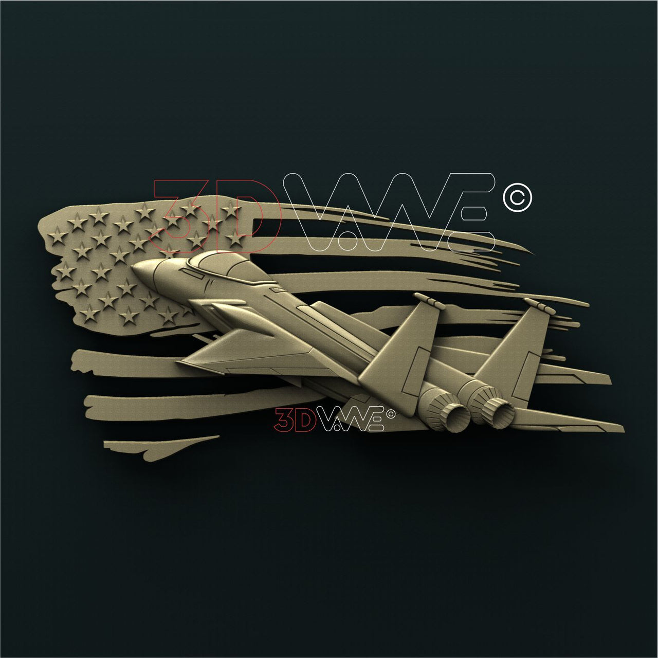 AMERICAN MILITARY JET 3D STL 3DWave