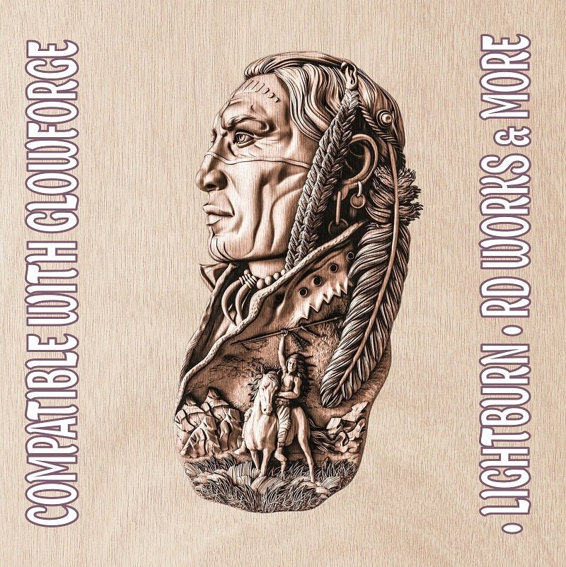 AMERICAN NATIVE 3d illusion & laser - ready file 3DWave.us