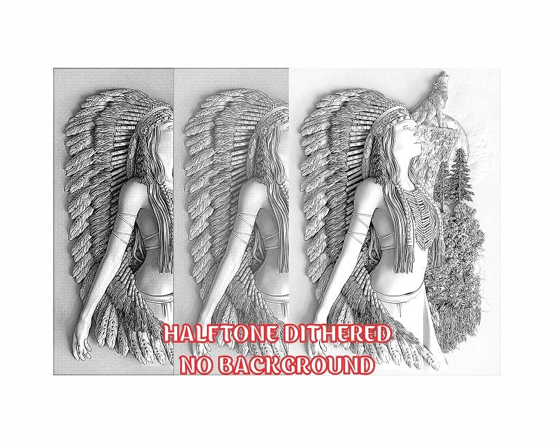 American native 3d illusion & laser-ready file 3DWave.us