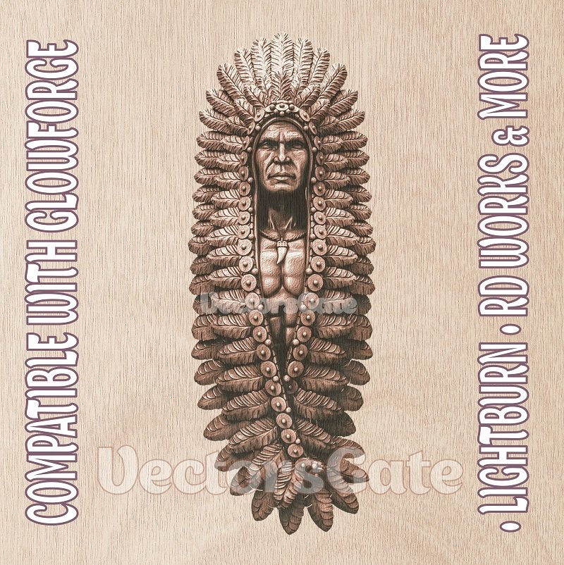 AMERICAN NATIVE 3d illusion & laser-ready file 3DWave.us