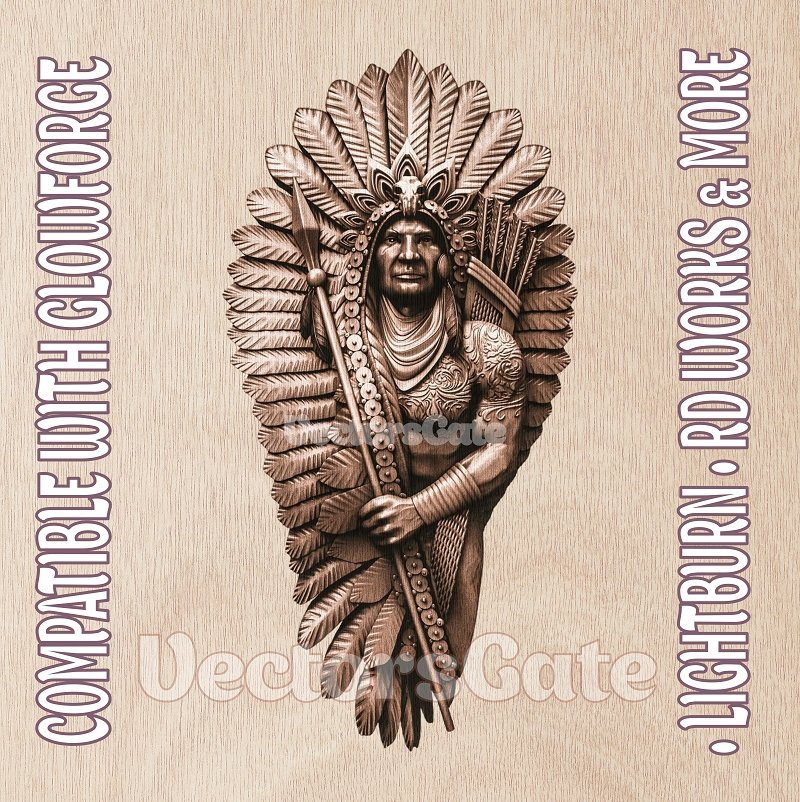 AMERICAN NATIVE 3d illusion & laser - ready file 3DWave.us