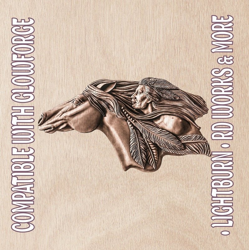 AMERICAN NATIVE 3d illusion & laser - ready file 3DWave.us