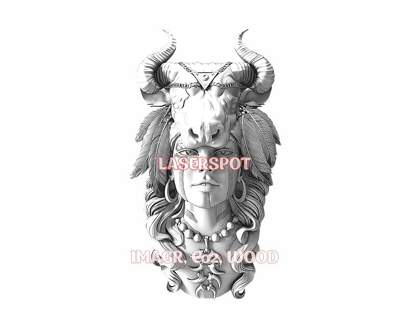 American native 3d illusion & laser-ready files - 3DWave.us