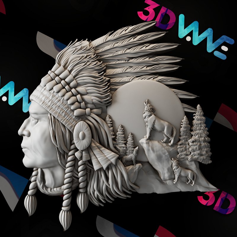 American Native 3d stl - 3DWave.us