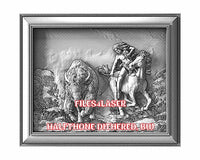 Thumbnail for American native and buffalo 3d illusion & laser-ready files - 3DWave.us