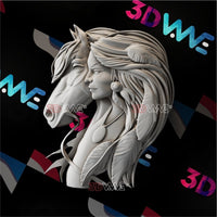 Thumbnail for AMERICAN NATIVE AND HORSE 3d stl 3DWave