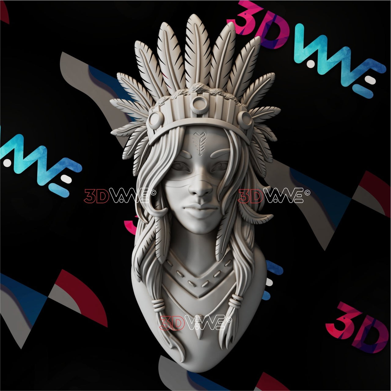 AMERICAN NATIVE GIRL 3d stl 3DWave.us