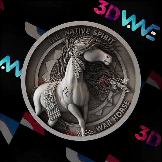 AMERICAN NATIVE WAR HORSE 3d stl 3DWave.us
