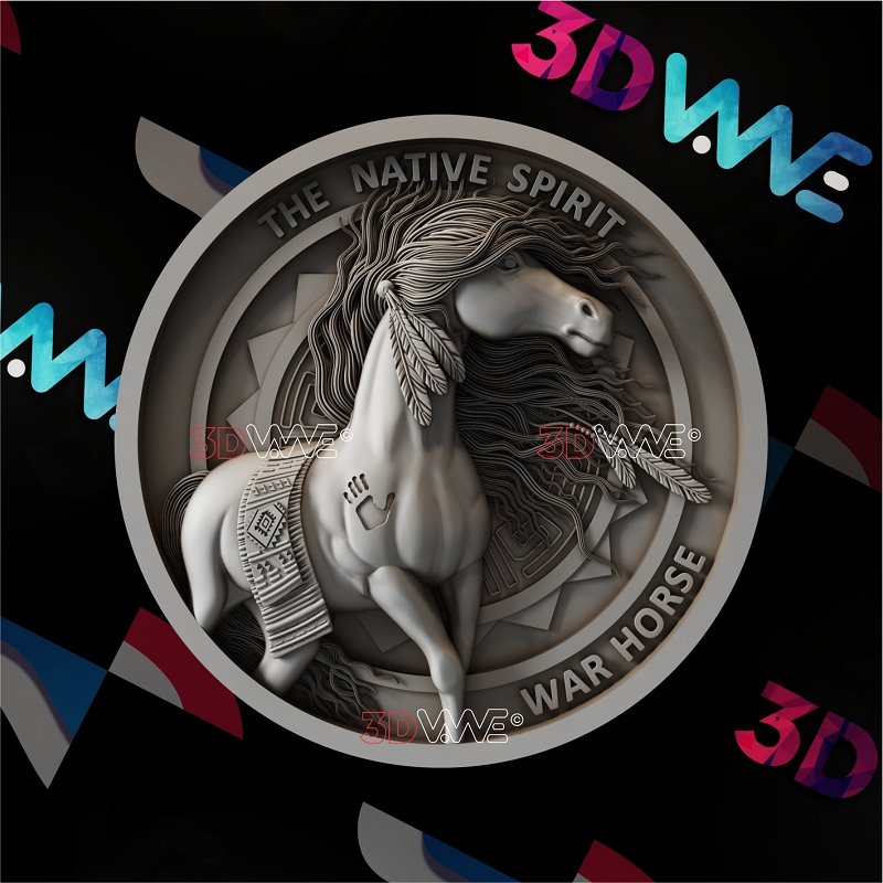 AMERICAN NATIVE WAR HORSE 3d stl 3DWave.us