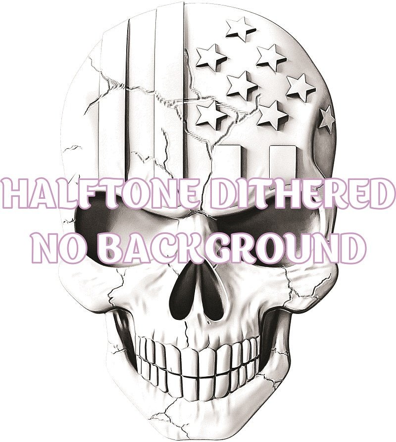 AMERICAN SKULL 3d illusion & laser - ready file 3DWave.us