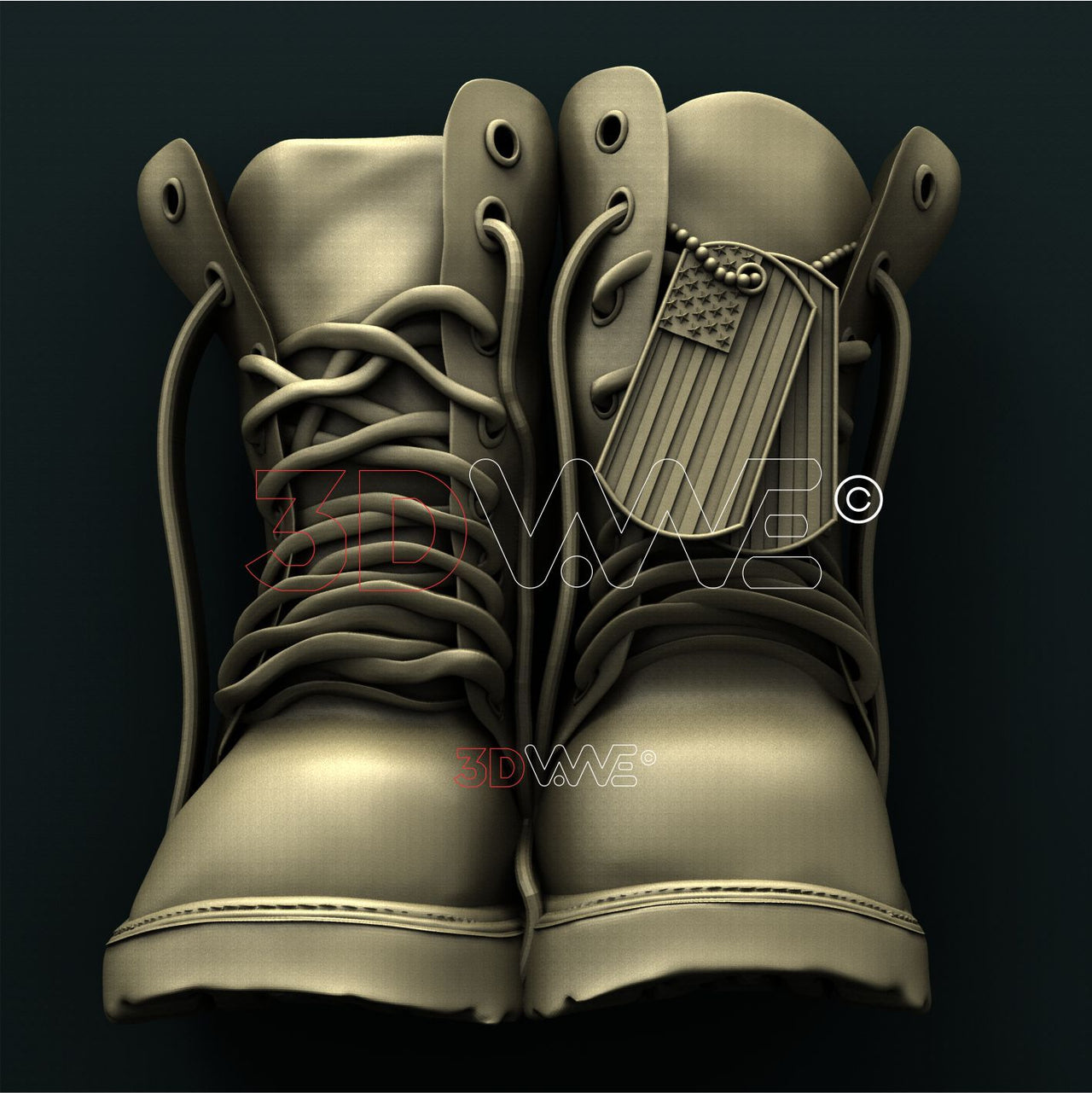 AMERICAN SOLDIER BOOTS 3D STL 3DWave