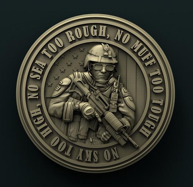 AMERICAN SOLDIERS MEDALLION 3D STL 3DWave