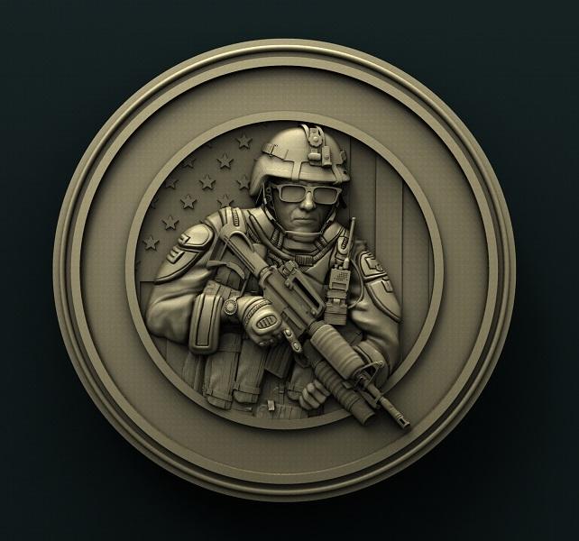 AMERICAN SOLDIERS MEDALLION 3D STL 3DWave