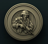 Thumbnail for AMERICAN SOLDIERS MEDALLION 3D STL 3DWave