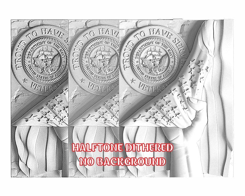 American veteran 3d illusion & laser-ready file 3DWave.us