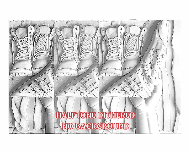 AMERICAN VETERAN 3d illusion & laser-ready file 3DWave.us