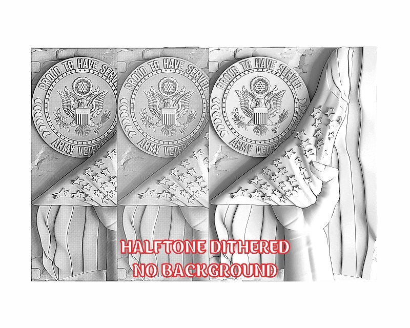 American veteran 3d illusion & laser-ready file 3DWave.us
