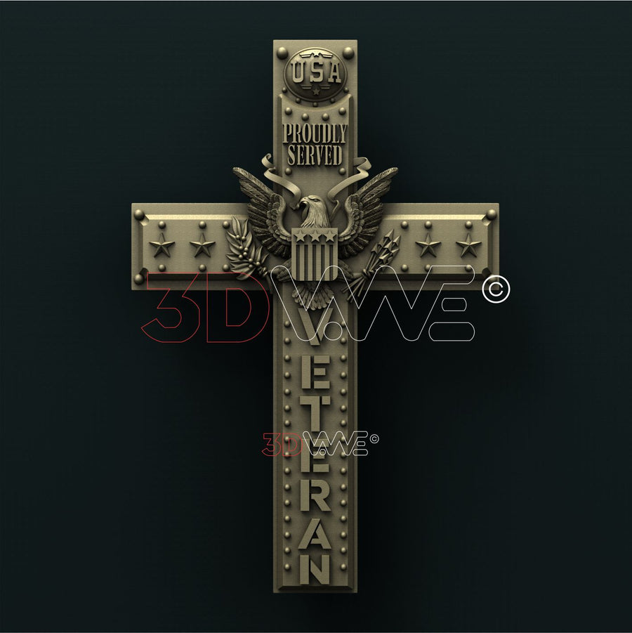 AMERICAN VETERAN CROSS 3D STL 3DWave