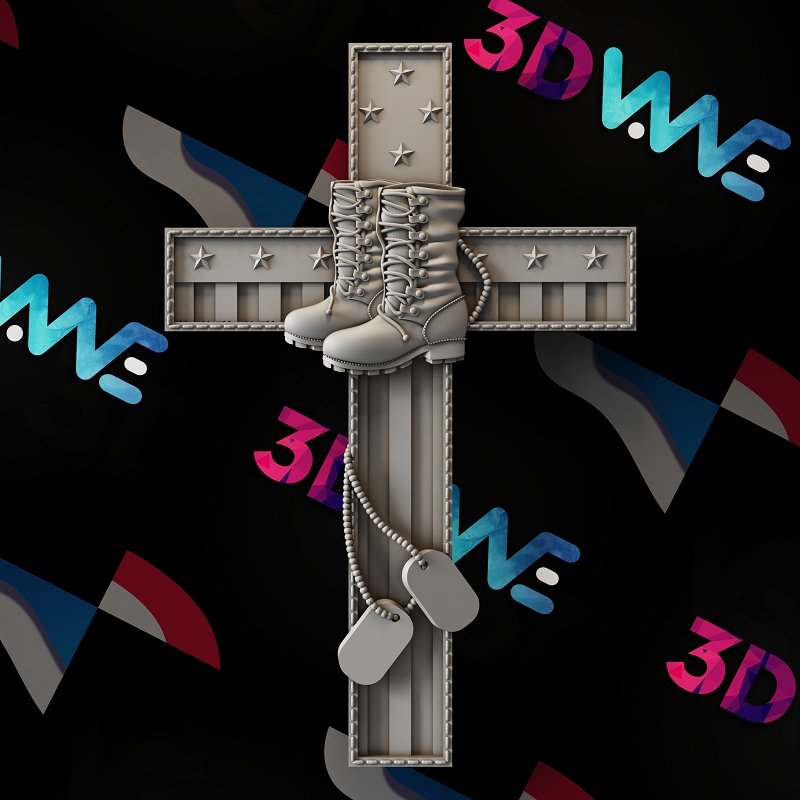 American Veteran's Cross 3d stl - 3DWave.us