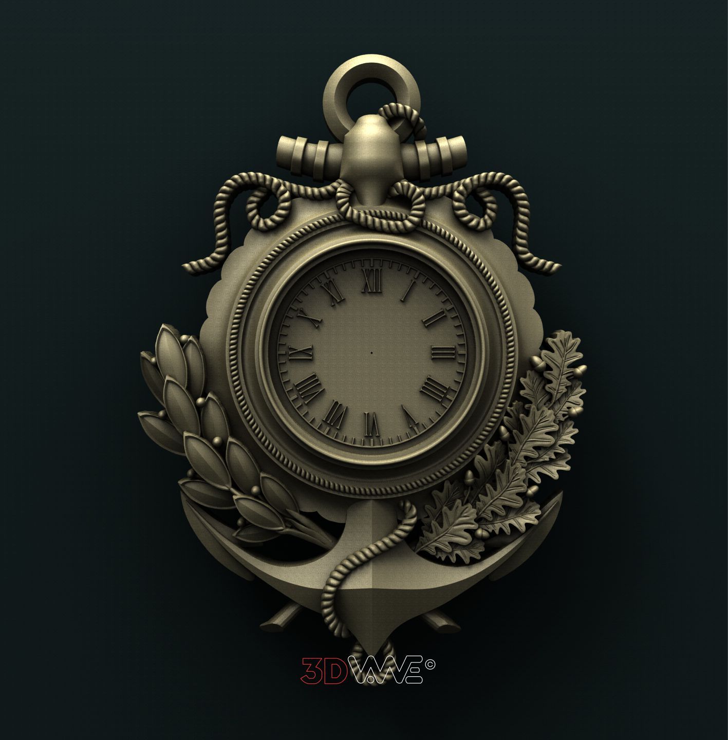 ANCHOR CLOCK 3D STL 3DWave