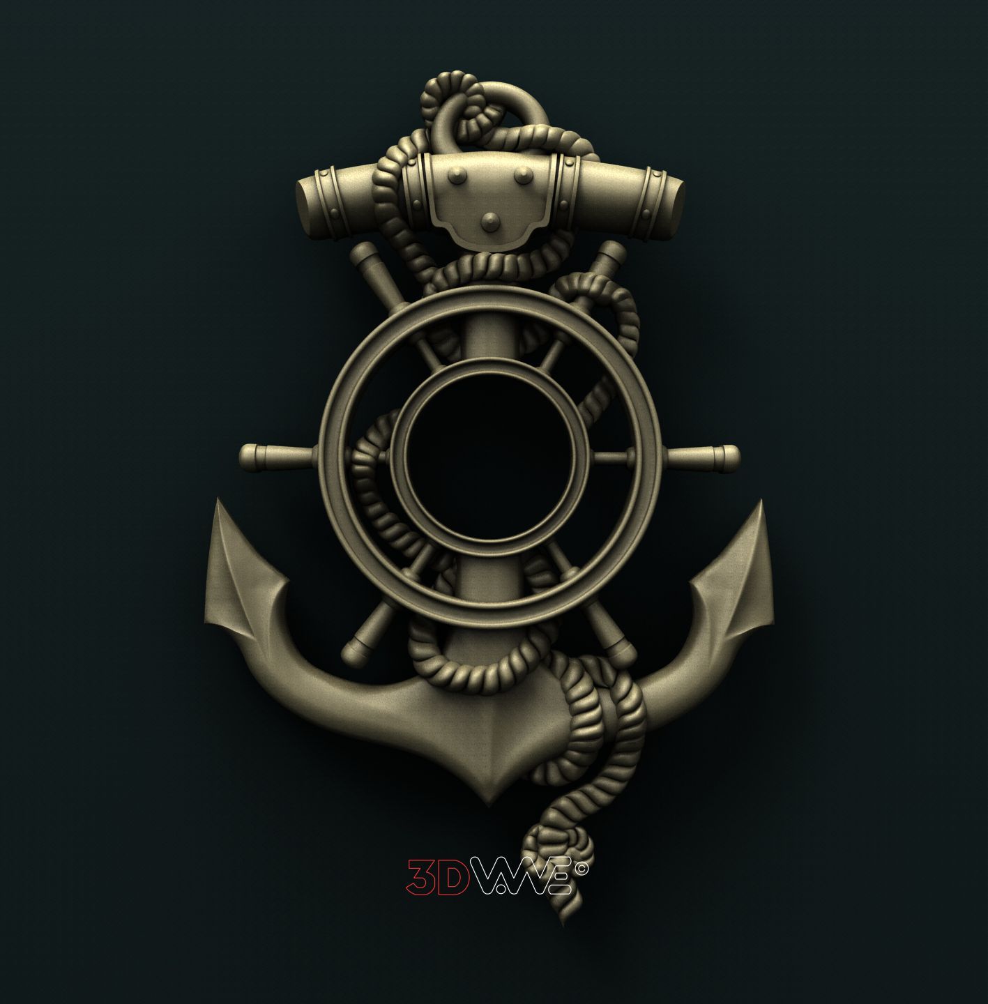ANCHOR CLOCK 3D STL 3DWave