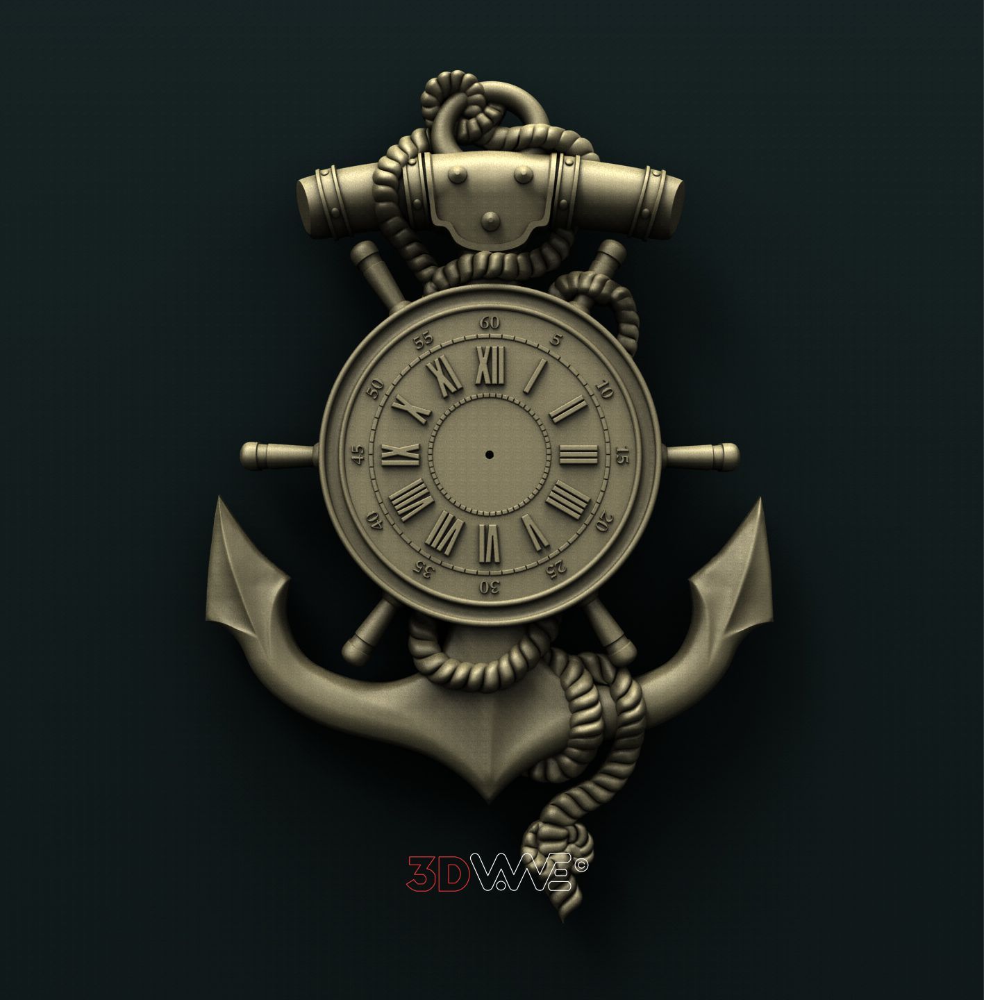 ANCHOR CLOCK 3D STL 3DWave