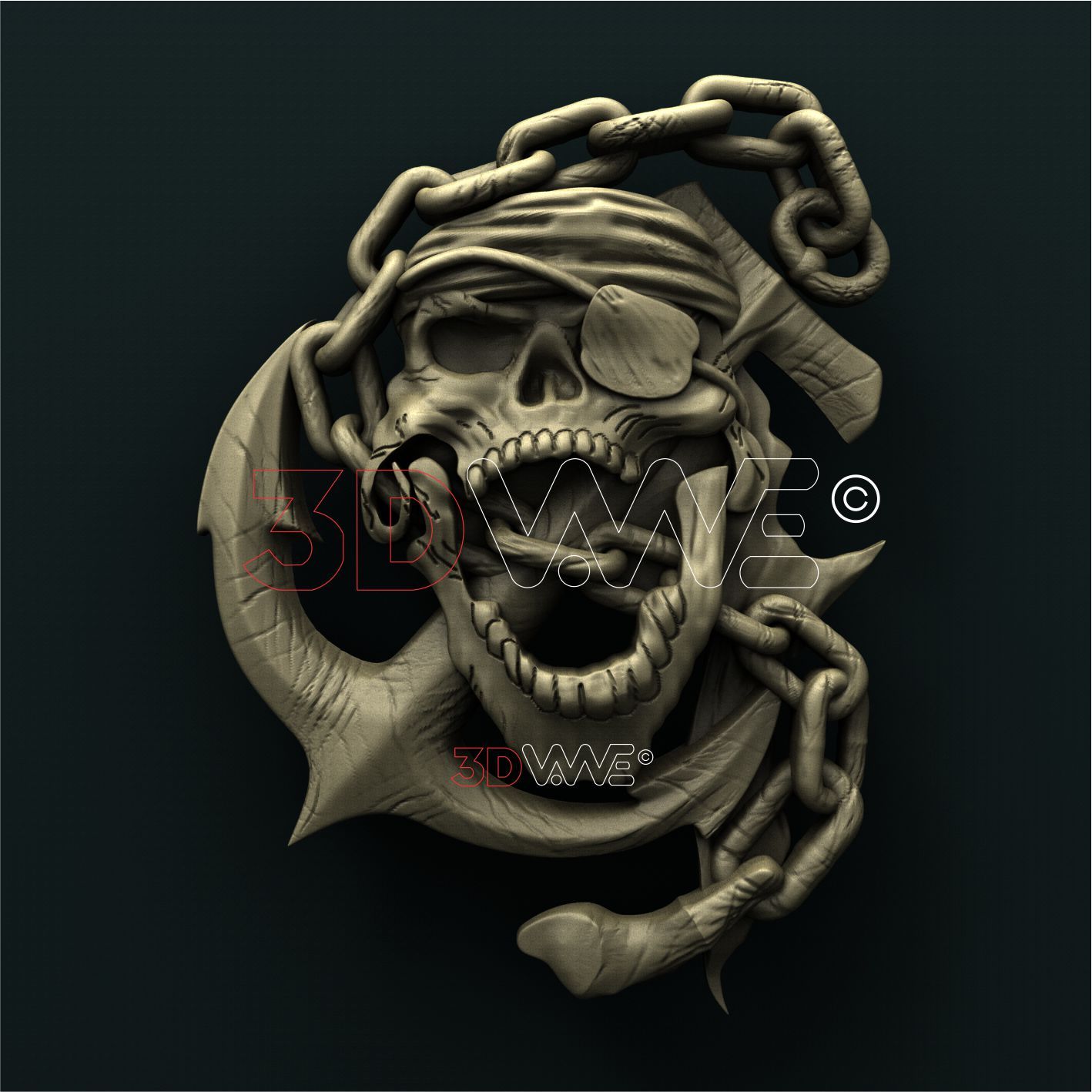 ANCHOR SKULL 3D STL 3DWave