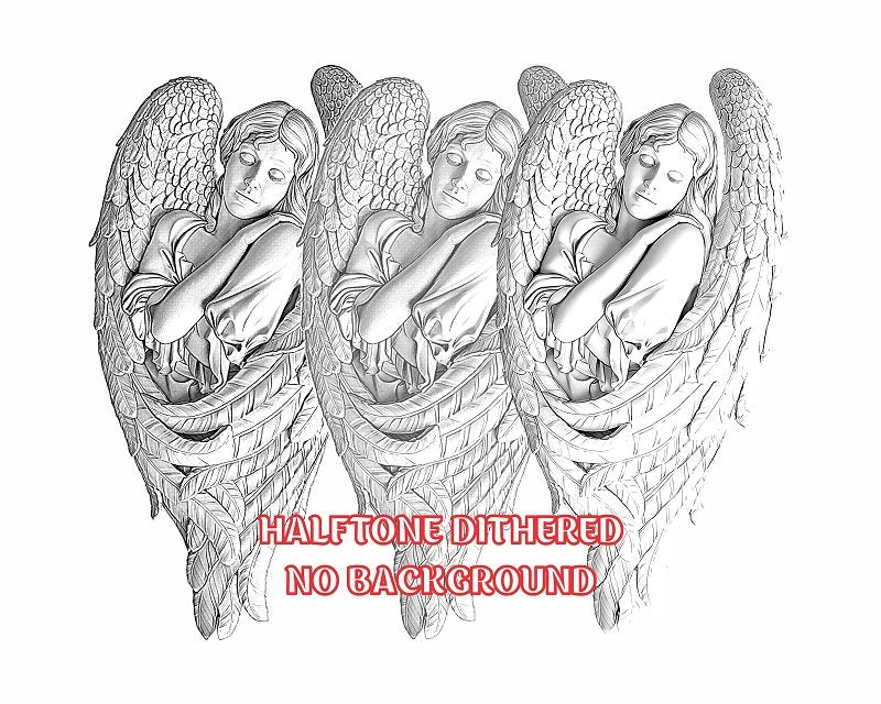 Angel 3d illusion & laser-ready file 3DWave.us