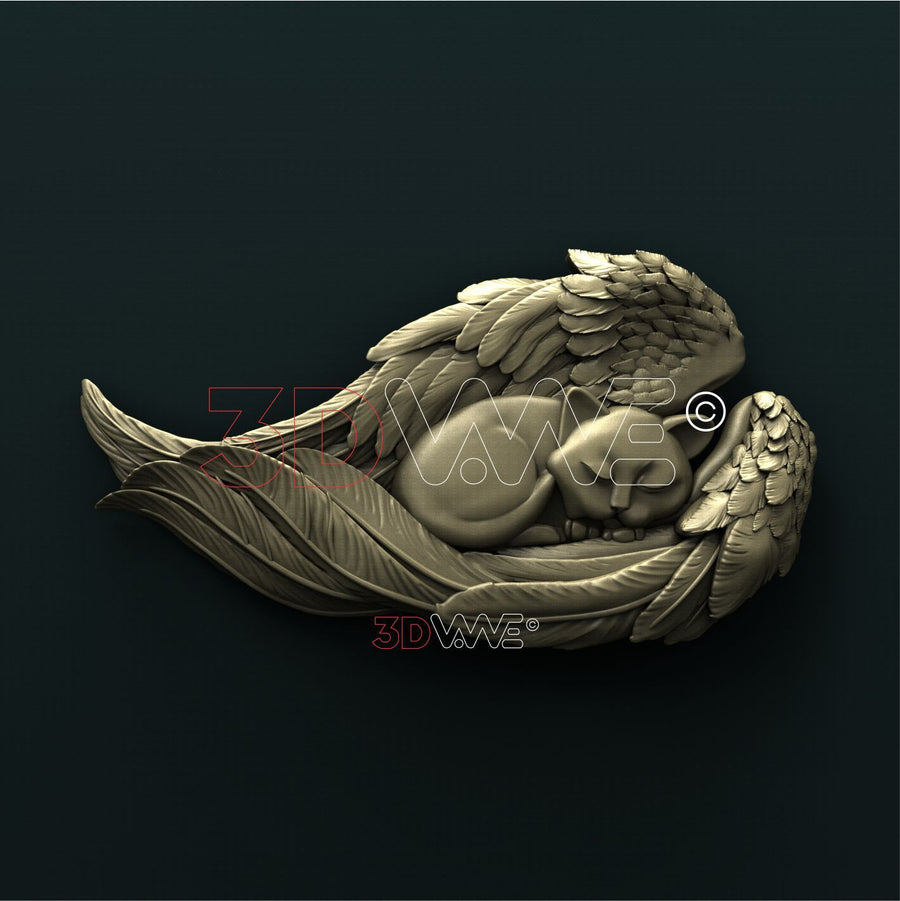 ANGEL CAT 3D STL 3DWave