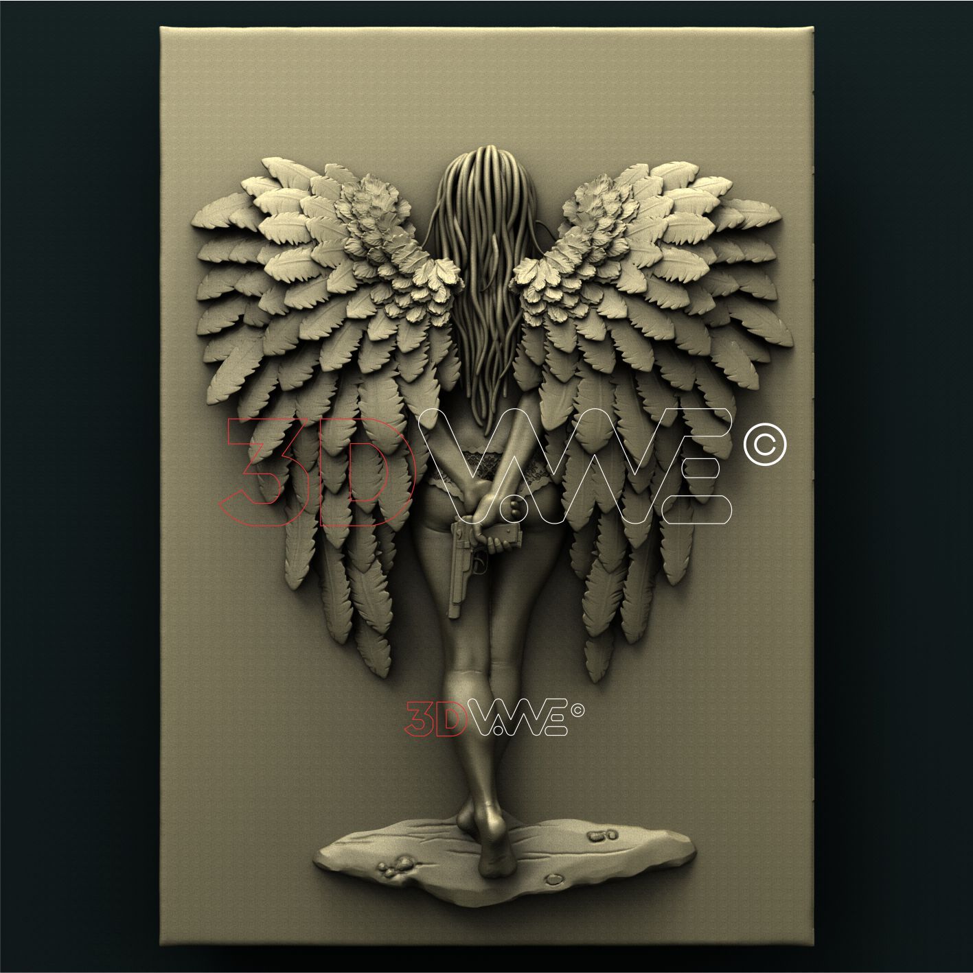 ANGEL WITH A GUN 3D STL 3DWave