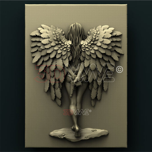 ANGEL WITH A GUN 3D STL 3DWave