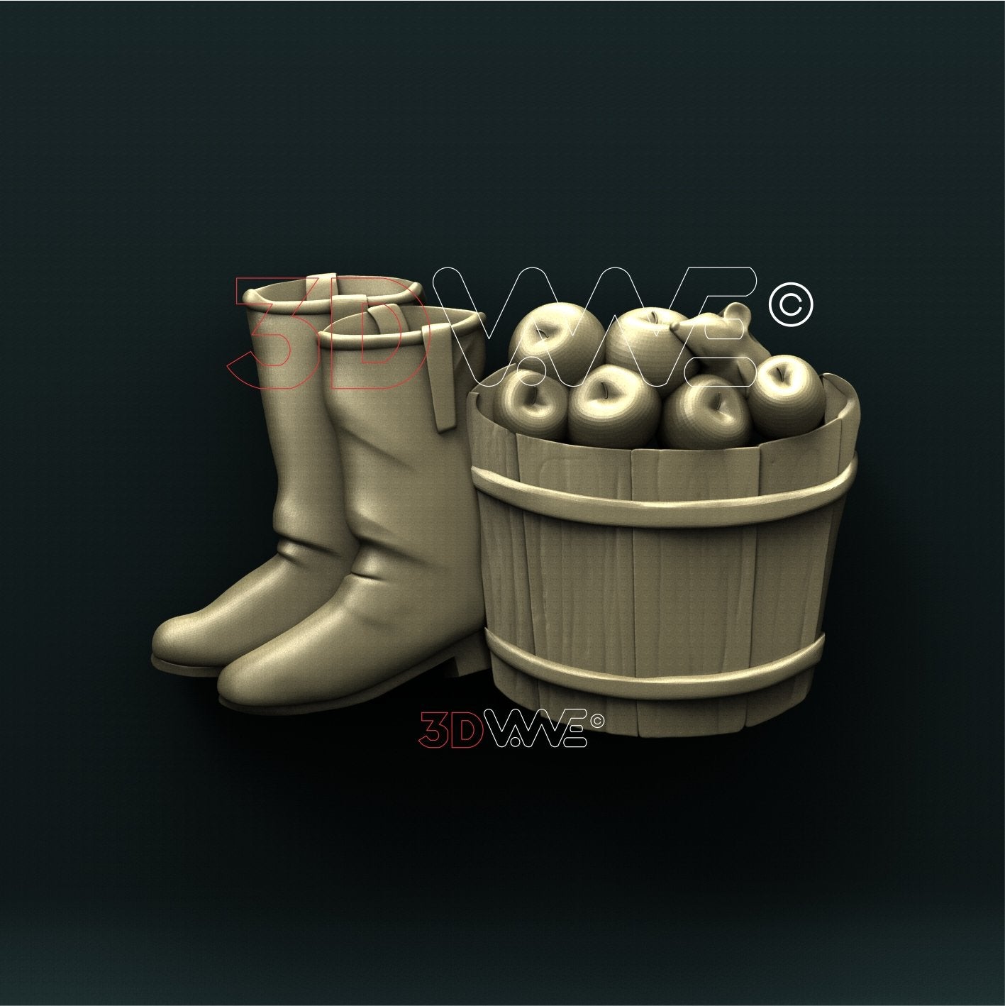 APPLE BASKET 3D STL 3DWave