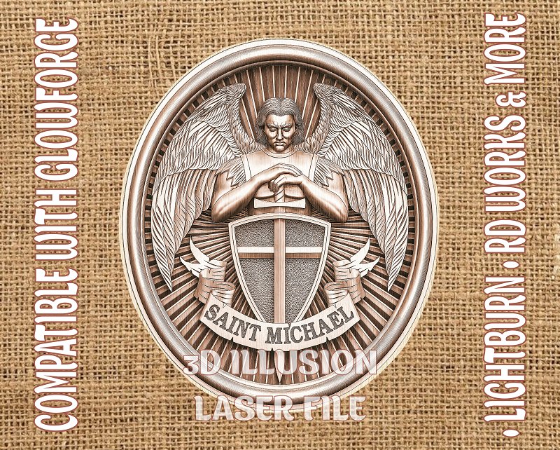Archangel Michael 3d illusion & laser-ready files - 3DWave.us