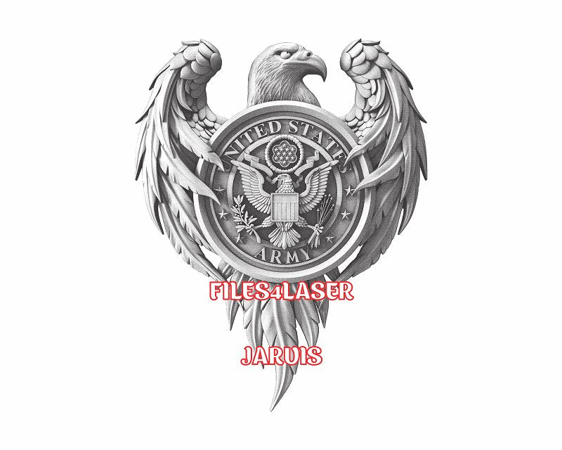 Army eagle 3d illusion & laser-ready files - 3DWave.us