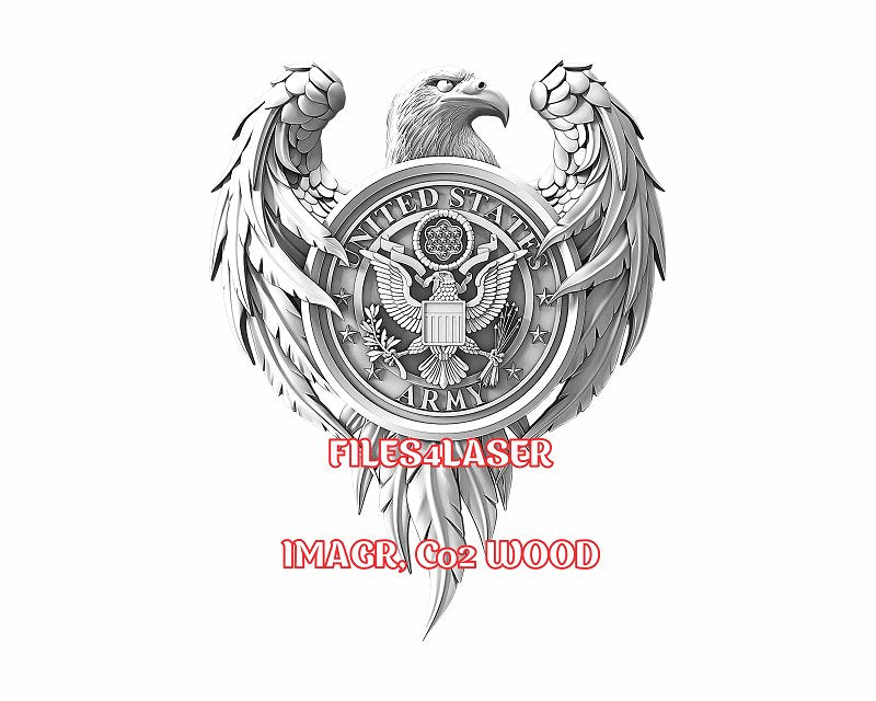 Army eagle 3d illusion & laser-ready files - 3DWave.us