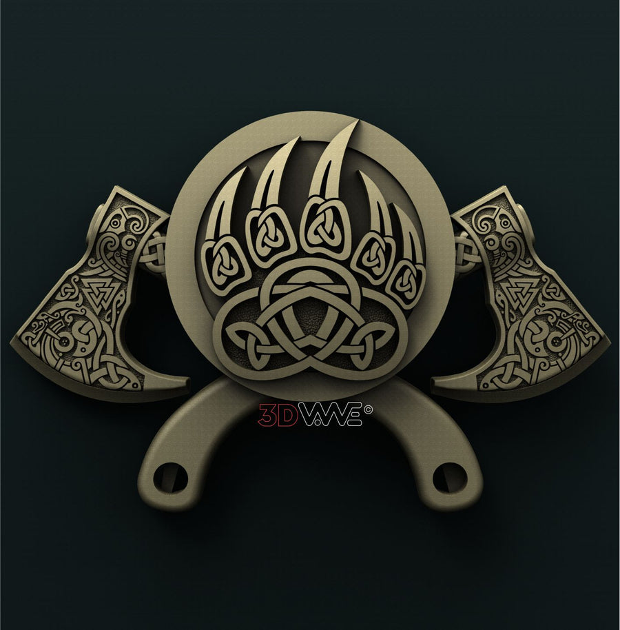 AXES AND BEAR PAW 3D STL 3DWave