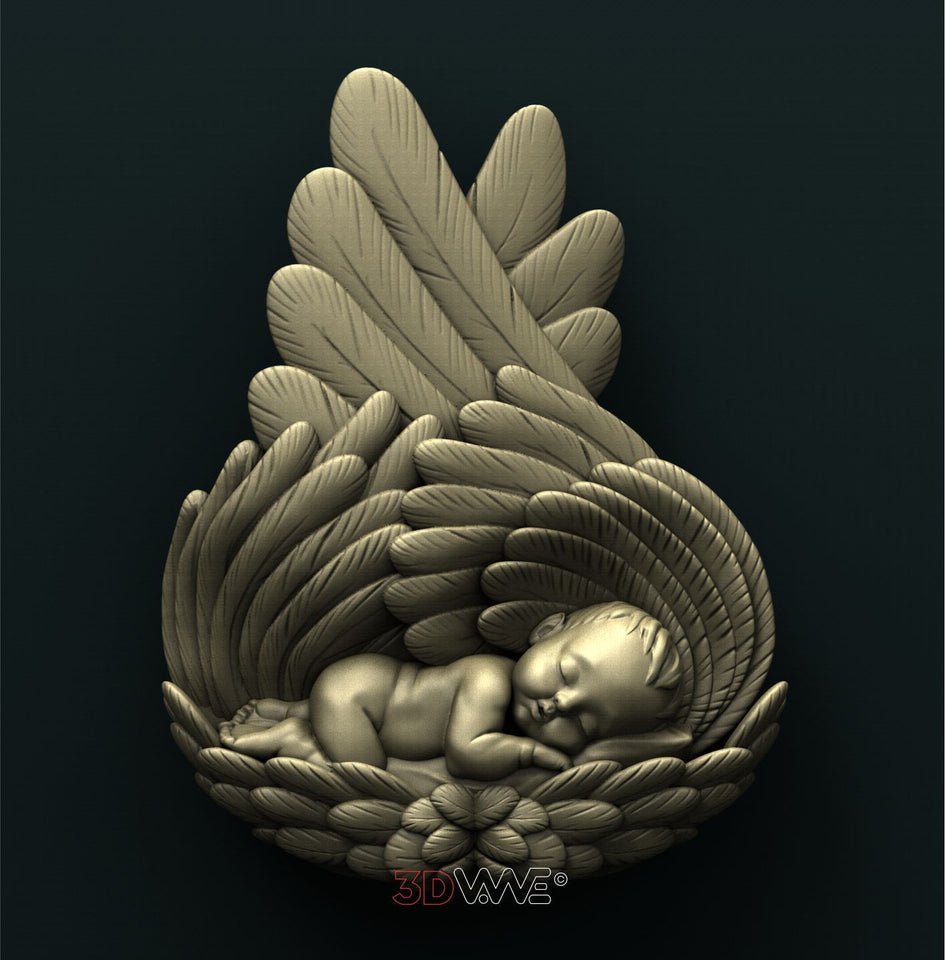 BABY ANGEL 3D STL - - 3DWave.us